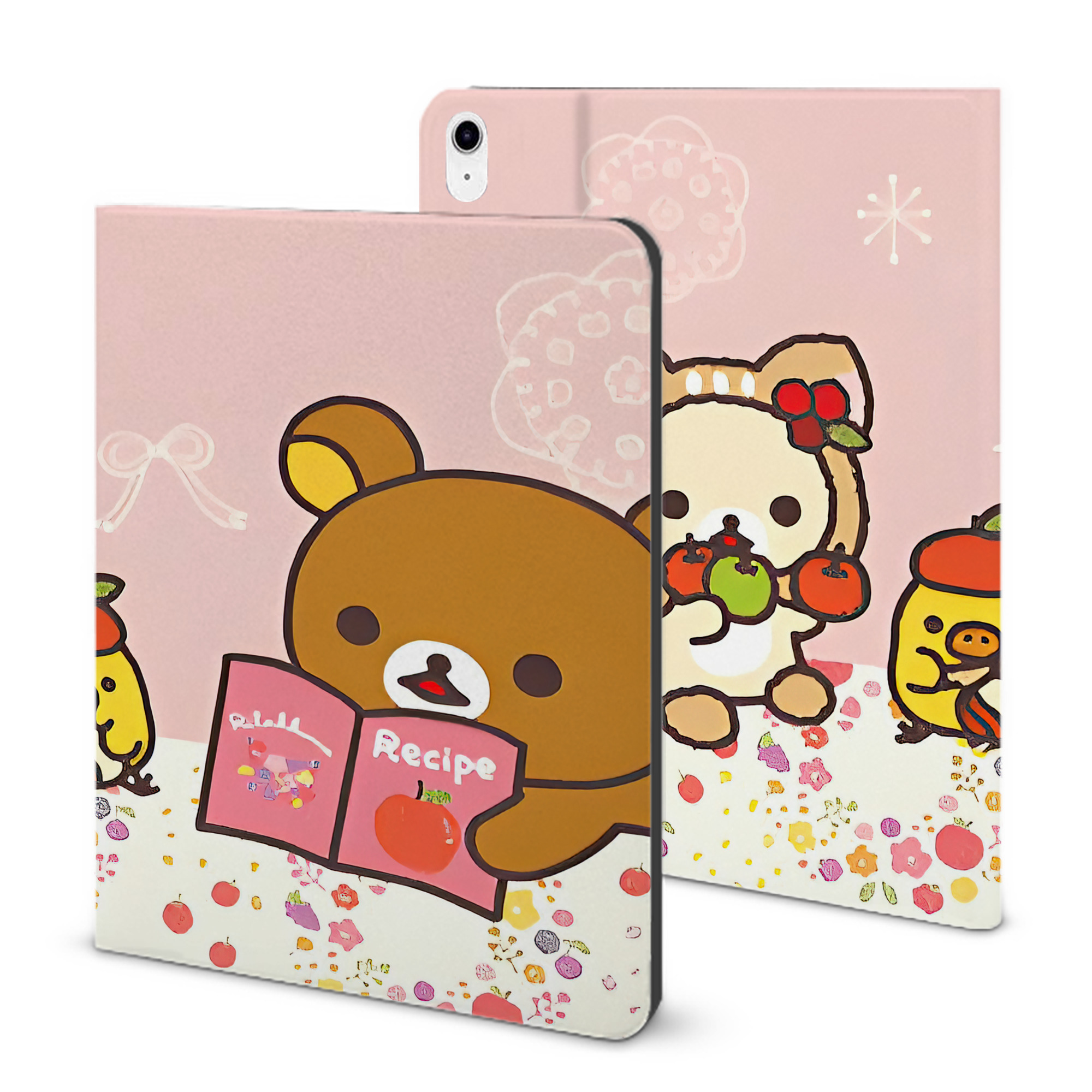 （画像用） リラックマ リラックマ キイロイトリ Rilakkuma Korilakkuma Kiiroitori IPad ケース ブック型 PUレザー TPU 耐衝撃 軽量 薄型 ペン収納なし 全面保護 IPad 各モデル対応